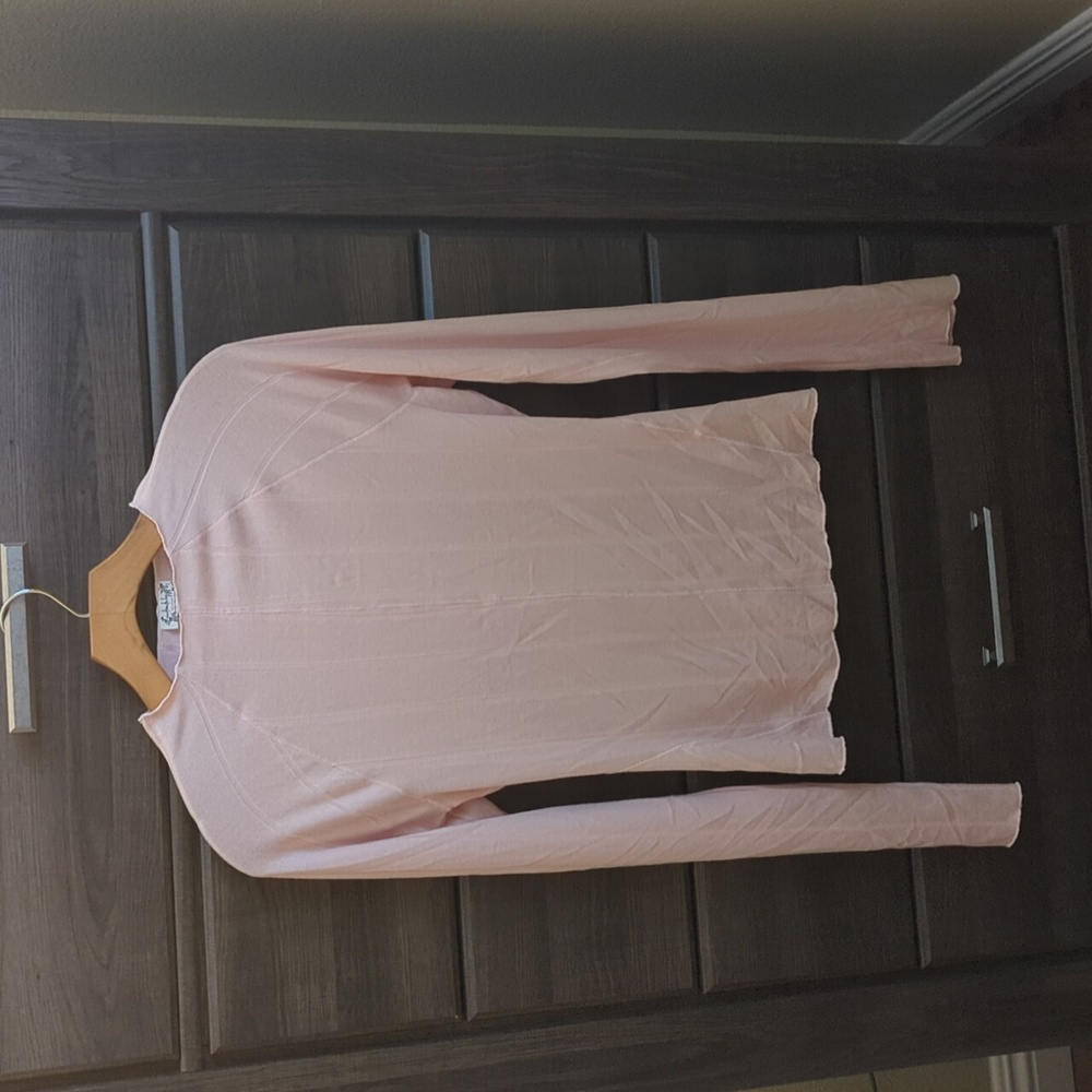 Free People Light Pink Long Sleeve Blouse